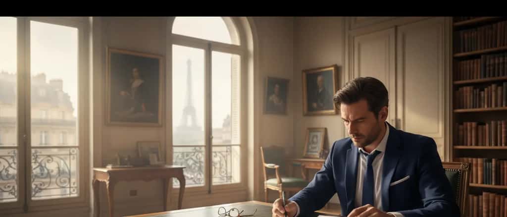 Acteur français consultant un contrat artistique avec un avocat spécialisé en droit du spectacle