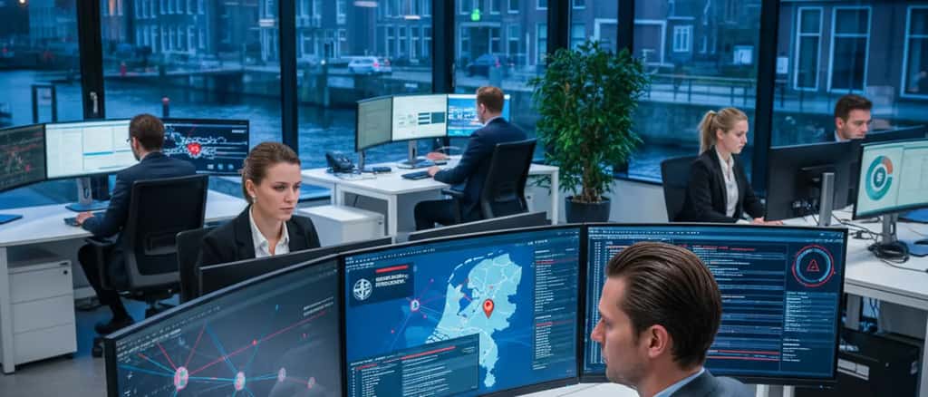 IT-beveiligingsspecialist monitort cyberdreigingen na Russische drone-aanval op Estland