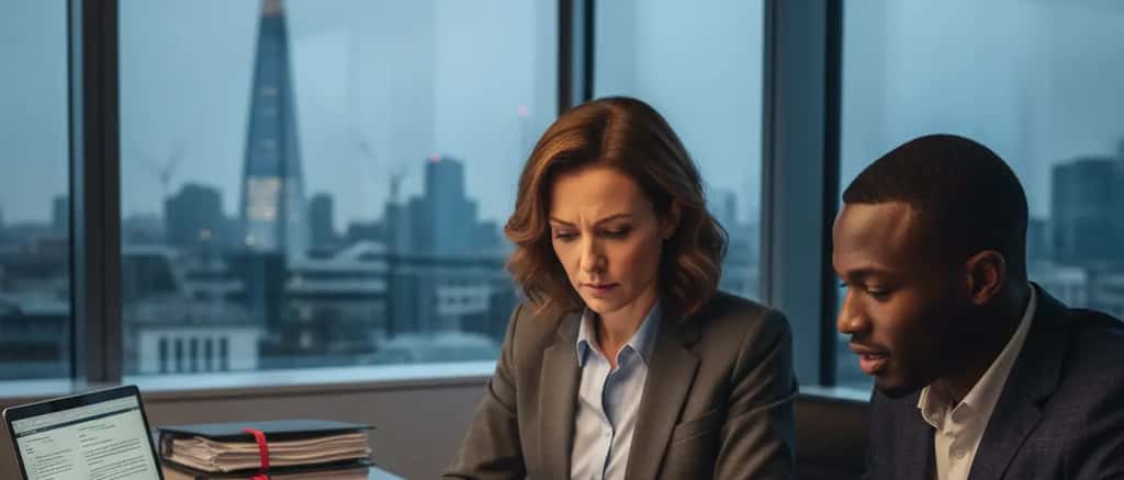 British employment solicitor reviewing a professional sports contract at an office desk