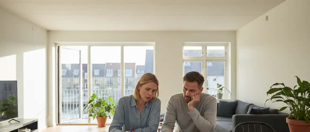 Dansk par gennemgår lejekontrakt i Københavns lejlighed på valgdag 2026