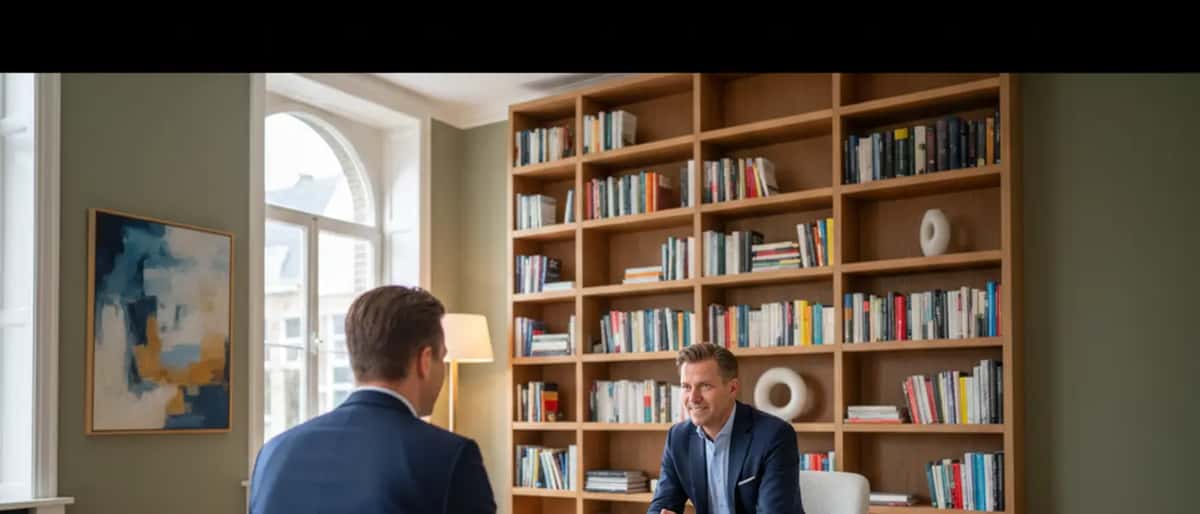 Nederlandse psycholoog in een rustige praktijkruimte in Amsterdam