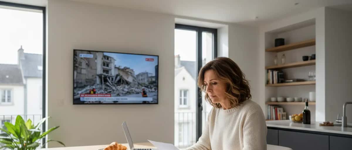 Propriétaire français consultant ses documents d'assurance après un séisme à Vanuatu