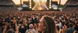 Ung svensk kvinna med öronproppar på konsert vid Strawberry Arena Stockholm