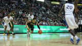 Jalen Brunson durante partida universitária, jogador do New York Knicks da NBA