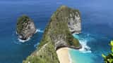 Kelingking Beach T-Rex Bay cliff on Nusa Penida, Bali, site of the 2026 fatal tourist fall