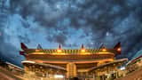 Vue aérienne du Stadio Giuseppe Meazza (San Siro) à Milan, stade de l'AC Milan
