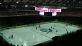 L'équipe nationale suisse de hockey lors d'un match de Championnat du monde