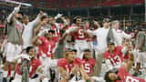 Alabama Crimson Tide football team celebrating an SEC Championship win