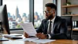 Sports attorney reviewing NBA trade contract documents in a Cleveland law office