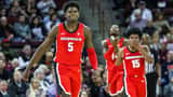 Anthony Edwards basketball player in action on the court during college game