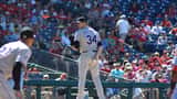 Jeff Hoffman, lanceur releveur des Blue Jays de Toronto, en action sur le monticule