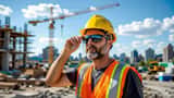 Travailleur de la construction sous une chaleur extrême sur un chantier à Montréal, été 2026
