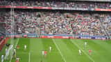 Gaelic football players competing in a match at Croke Park during the 2026 GAA championship