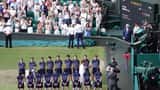 Jannik Sinner lors de la finale de Wimbledon 2026, avant sa blessure au genou droit qui a mis fin à sa saison