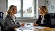 Femme consultant un médecin du travail à Lyon pour déclarer sa souffrance au travail comme maladie professionnelle, documents sur le bureau
