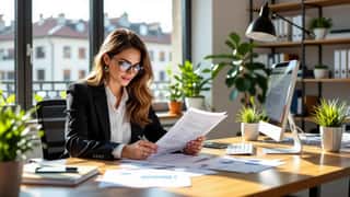 Expert-comptable lyonnais annotant des factures imprimées dans un bureau professionnel, préparation à la réforme facturation électronique