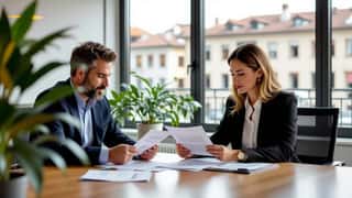 Deux professionnelles françaises consultant des données de rémunération dans un bureau moderne à Lyon