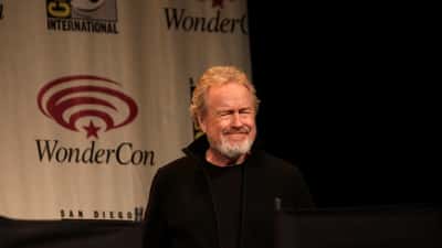 Ridley Scott photographed at a film premiere event