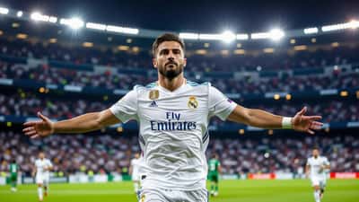 Ousmane Dembélé jubelt im Real Madrid Trikot bei Champions League Spiel