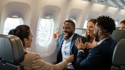 Passagier wordt teruggehouden door medereizigers na een gebroken vliegtuigraam tijdens een Ryanair-vlucht