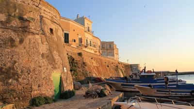 Vista panoramica di Gallipoli, Puglia, con il mare e il centro storico