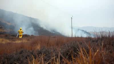 Gróðurbruni í íslenska heiðarlandi við þéttbýli