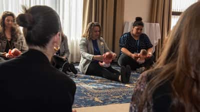Childcare educators in a professional development workshop