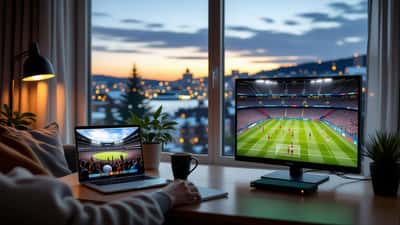 Norsk mann forbereder smart-TV-en for å streame Portugal-kampen i VM 2026.