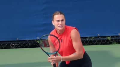 Aryna Sabalenka practicing at the US Open 2024