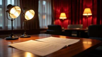 Senior performer preparing backstage at a historic Broadway theater