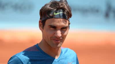 Roger Federer on court during tennis match