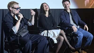 Filmmaker Curry Barker with cast at Obsession film Q&A event in 2026