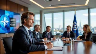 Mark Rutte segretario generale NATO in riunione istituzionale 2026