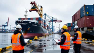 Cargo-containers vid Göteborgs hamn — tullar och handelskonflikt 2026