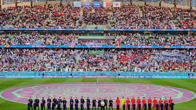 Joueurs d'Uruguay en action lors d'un match de Coupe du Monde, illustrant la data analytics au CM2026