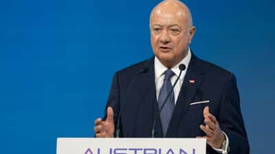 Bundeskanzler Christian Stocker beim Austrian World Summit 2026 in Wien
