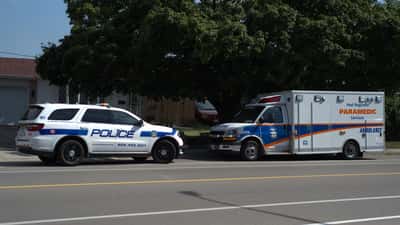 Brampton Ontario emergency services responding to a severe weather event
