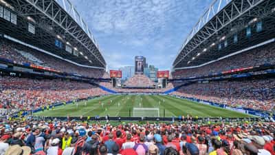 Belgiskt landslag på Lumen Field i Seattle under FIFA VM 2026