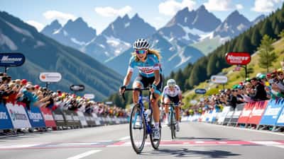 Isabella Holmgren cycliste Lidl-Trek en action dans un col de montagne lors du Tour de France Femmes 2026