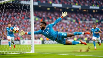 Cape Verde goalkeeper Vozinha making a diving save at the 2026 FIFA World Cup