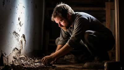Homeowner inspecting a foundation crack after the April 2026 Ottawa earthquake