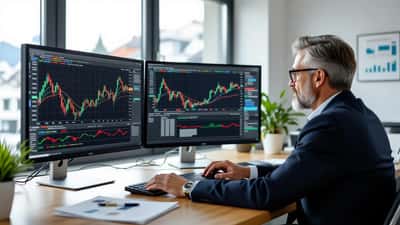 Investisseur suisse analysant des graphiques boursiers américains et le taux USD/CHF avant les midterms 2026