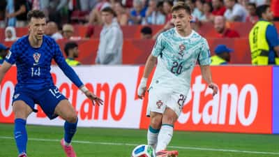 Francisco Conceição a jogar pela Seleção Nacional Portuguesa no jogo Croatia v Portugal em julho de 2026