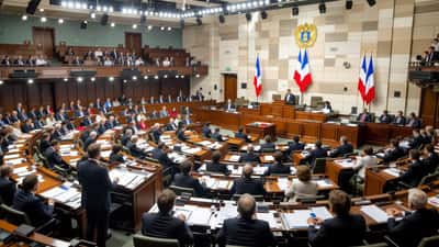 L'hémicycle de l'Assemblée nationale française lors du débat sur le budget 2026