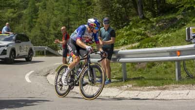 Florian Lipowitz Red Bull-BORA-Hansgrohe beim Anstieg auf den Vrsic Pass Tour of Slovenia 2026