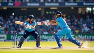India Women vs England Women cricket match 2026 action shot