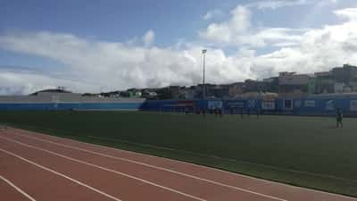 Estadio Sao Filipe in Kaapverdië, thuisbasis van de nationale voetbalploeg die WK-2026-geschiedenis schrijft
