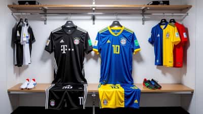Maillots d'Allemagne et de Curaçao avec deux passeports dans un vestiaire au Mondial 2026