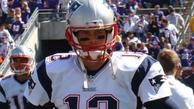 Tom Brady under NFL-match mot Minnesota Vikings 2014