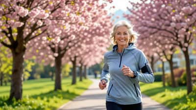 Femme senior active et rayonnante illustrant les bienfaits d'une hygiène de vie saine sur la longévité